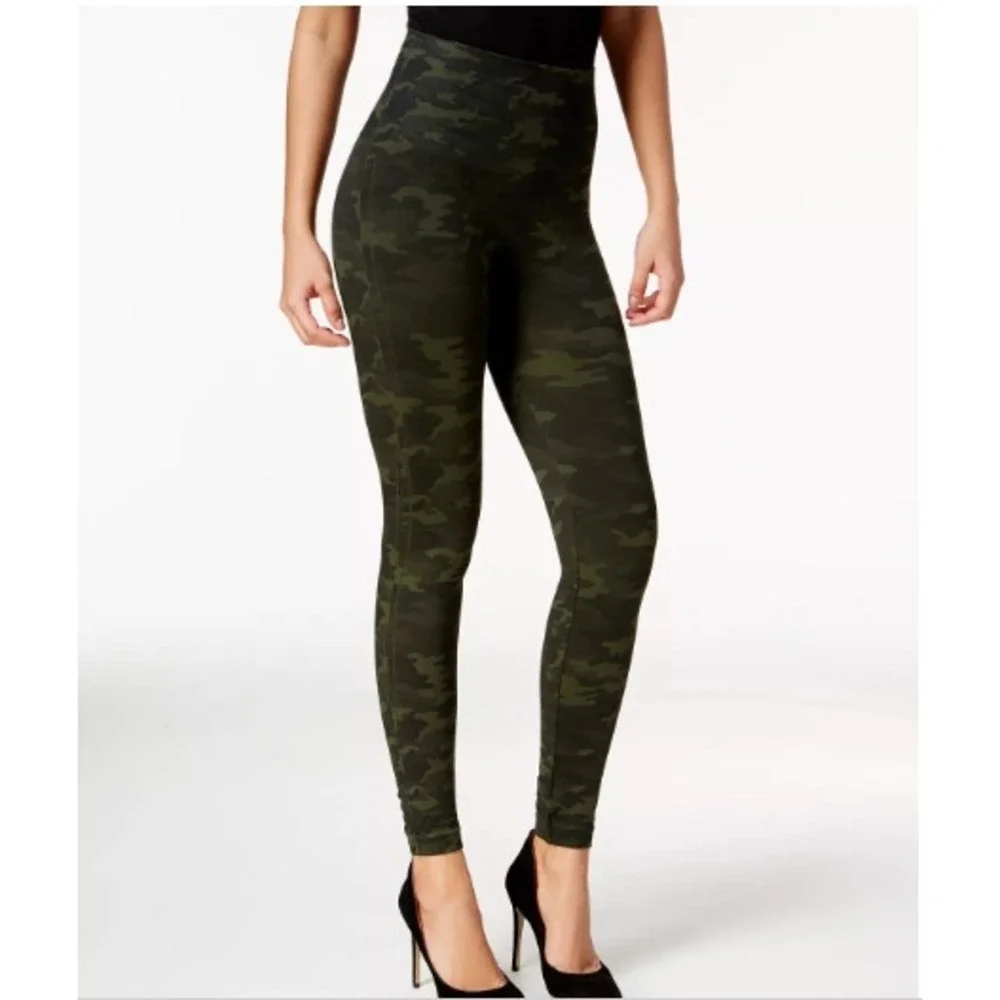 Spanx Legging Women Medium Camo High Waist Seamless Shaping Tummy Control FL3515